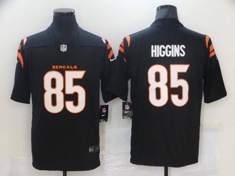 Men Cincinnati Bengals 85 Higgins Black Nike Vapor Untouchable Limited 2021 NFL Jersey